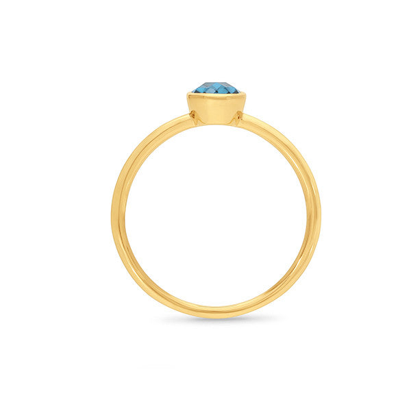 9K YG London Blue Topaz Ring