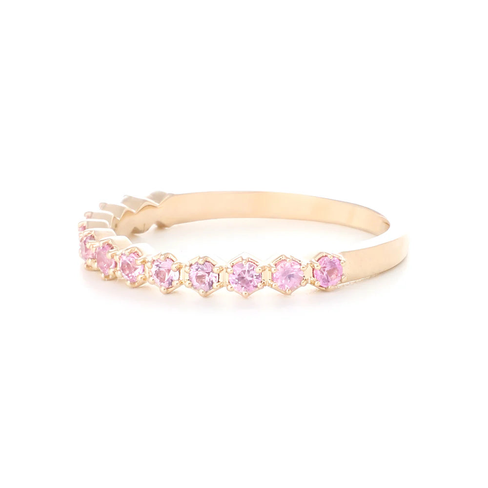 9K YG Natural Pink Sapphire Ring
