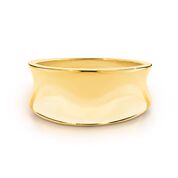 9K Yellow Gold Concave Dress Ring