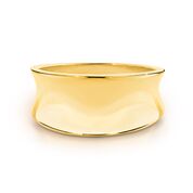 9K Yellow Gold Concave Dress Ring Size S