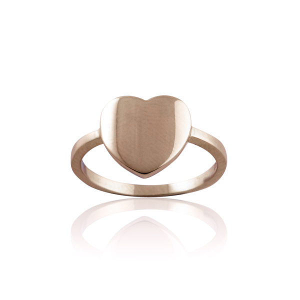 9K RG Curved Heart Ring