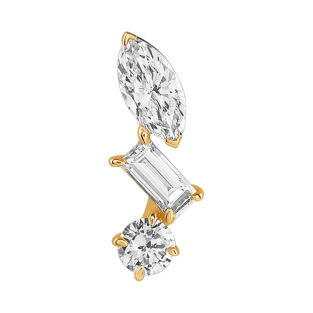 9K YG Multi Stone Lab Grown Diamond Pendant