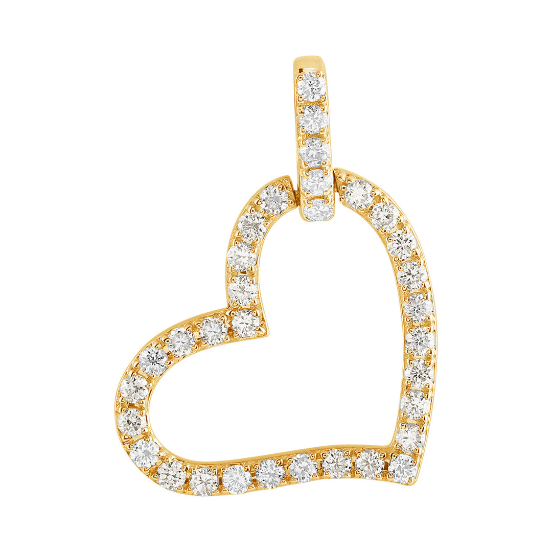 9K YG Lab Grown Diamond Heart Pendant