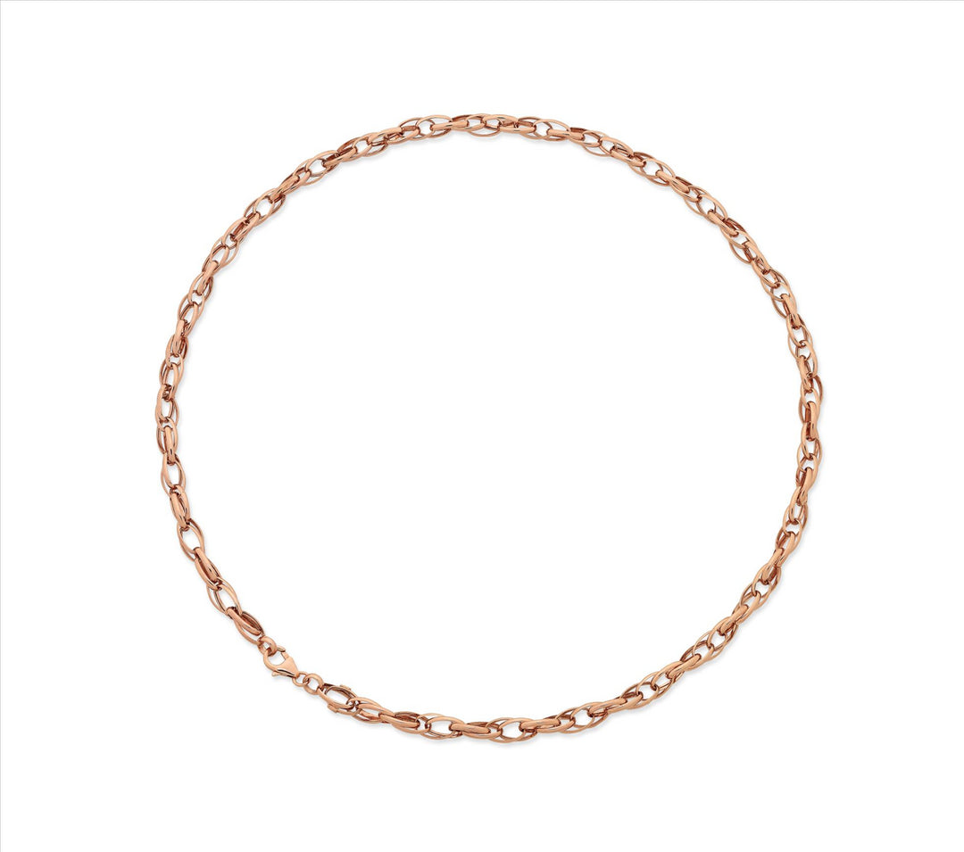 9k RG S/Filled Triple Belcher Necklace