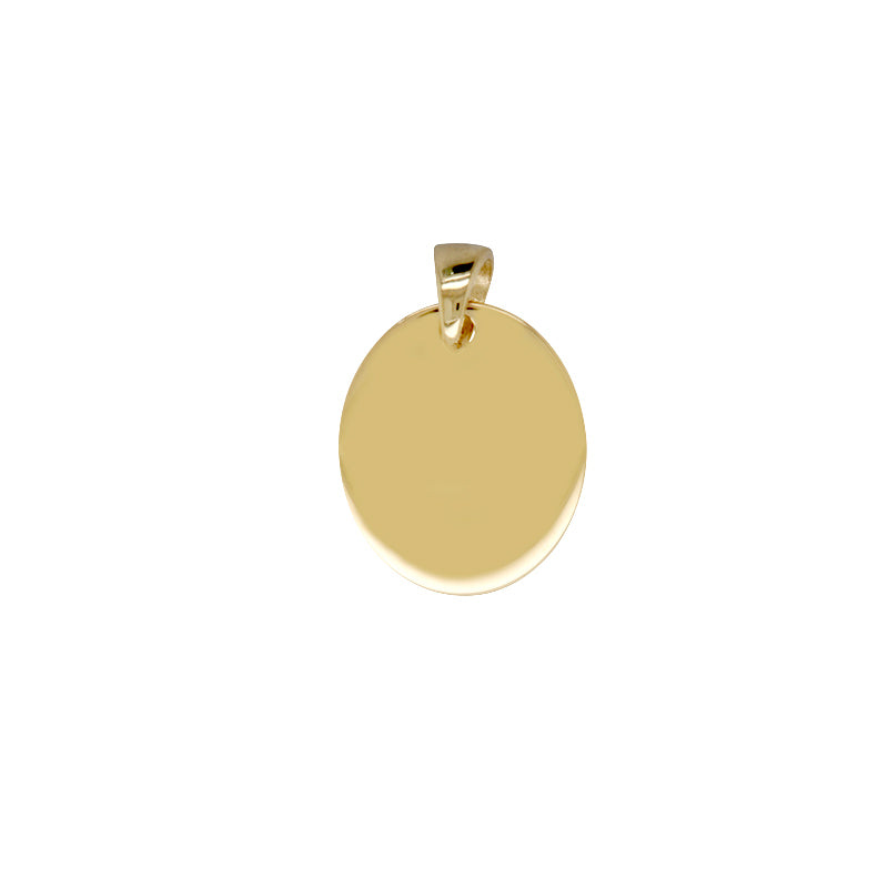 9K YG Oval Disc Pendant