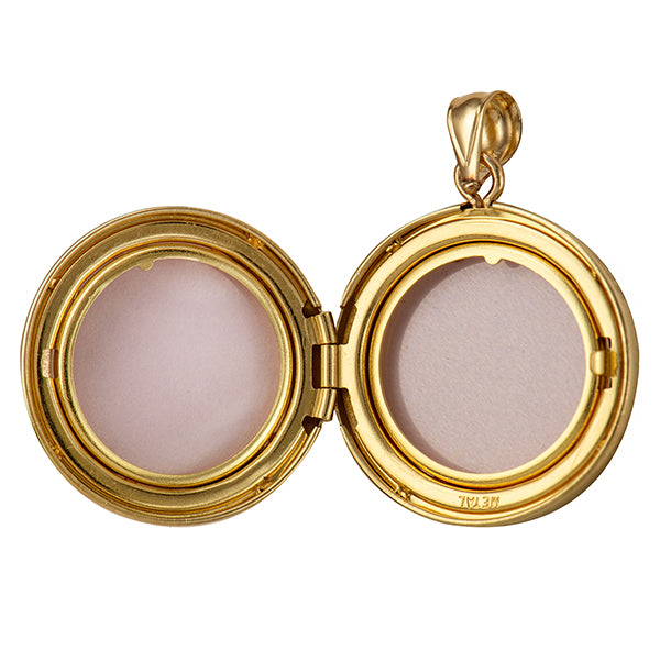 9K YG Round Tree Of Life Locket