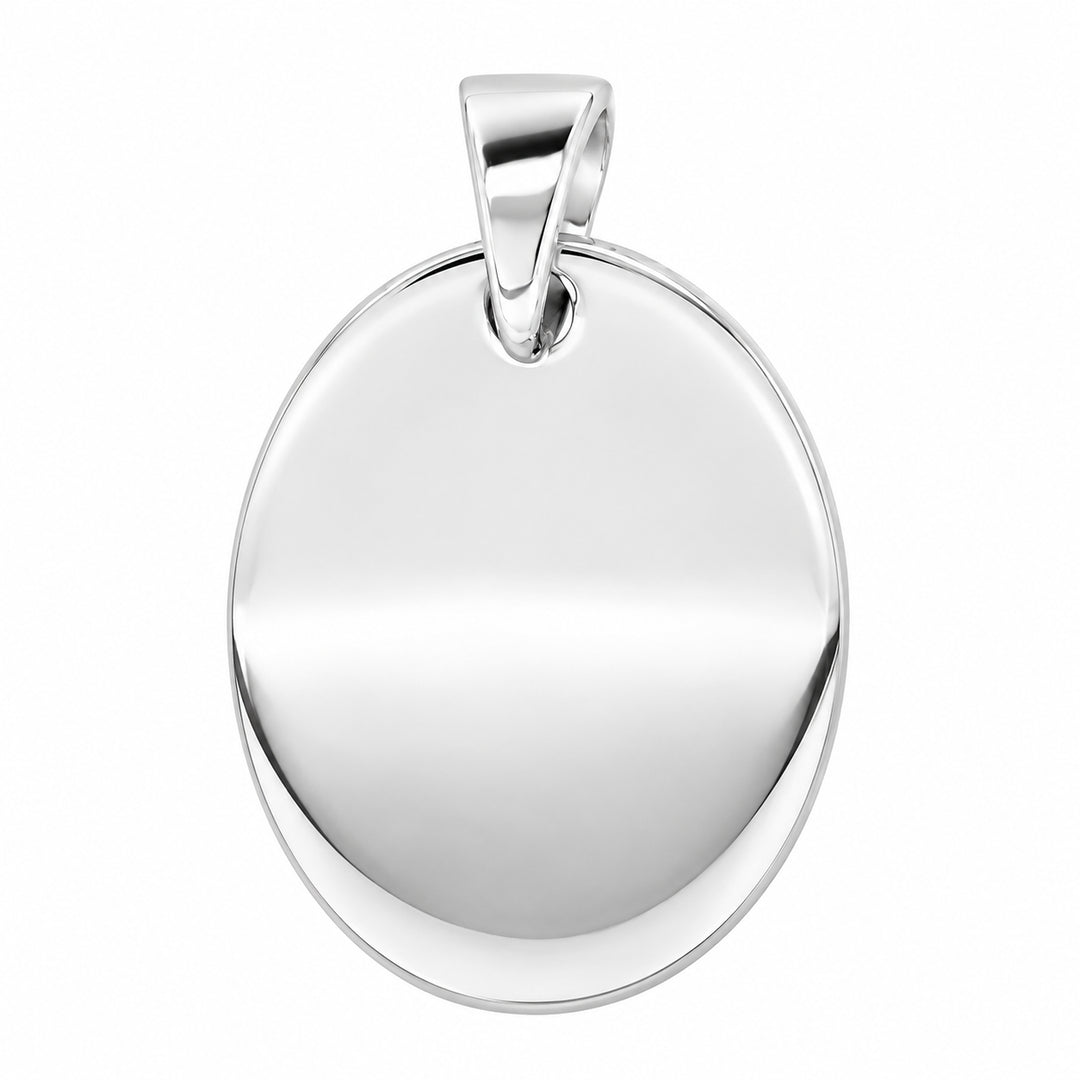 9K WG Oval Disc Pendant