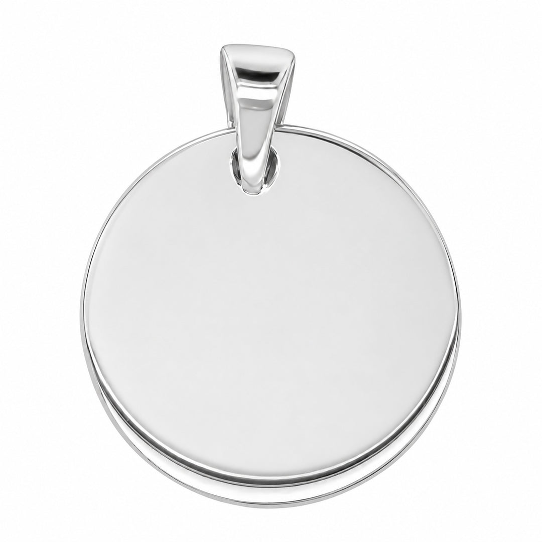 9K WG Round Disc Pendant