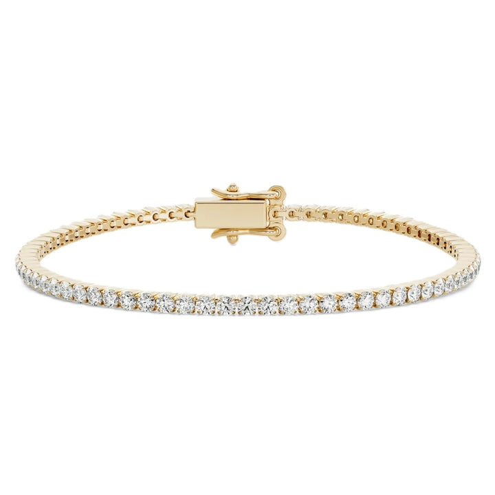 9K YG 2CT Lab Grown Dia Tennis Bracelet