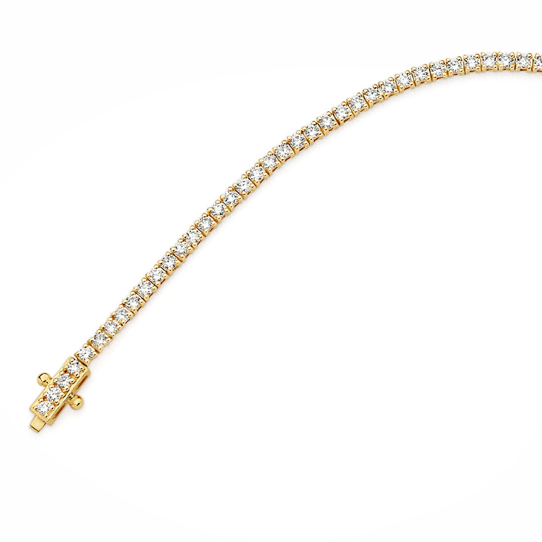 9K YG 2CT Lab Grown Dia Tennis Bracelet