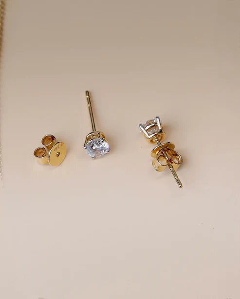 9K YG 1CT Total Lab Grown Dia Studs