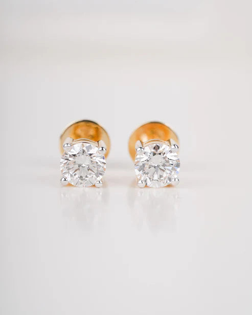 9K YG 2CT Total Lab Grown Dia Studs