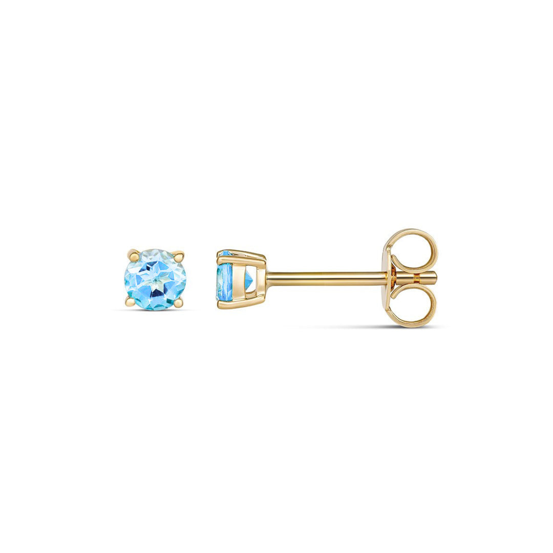 9K YG 4MM Topaz Studs