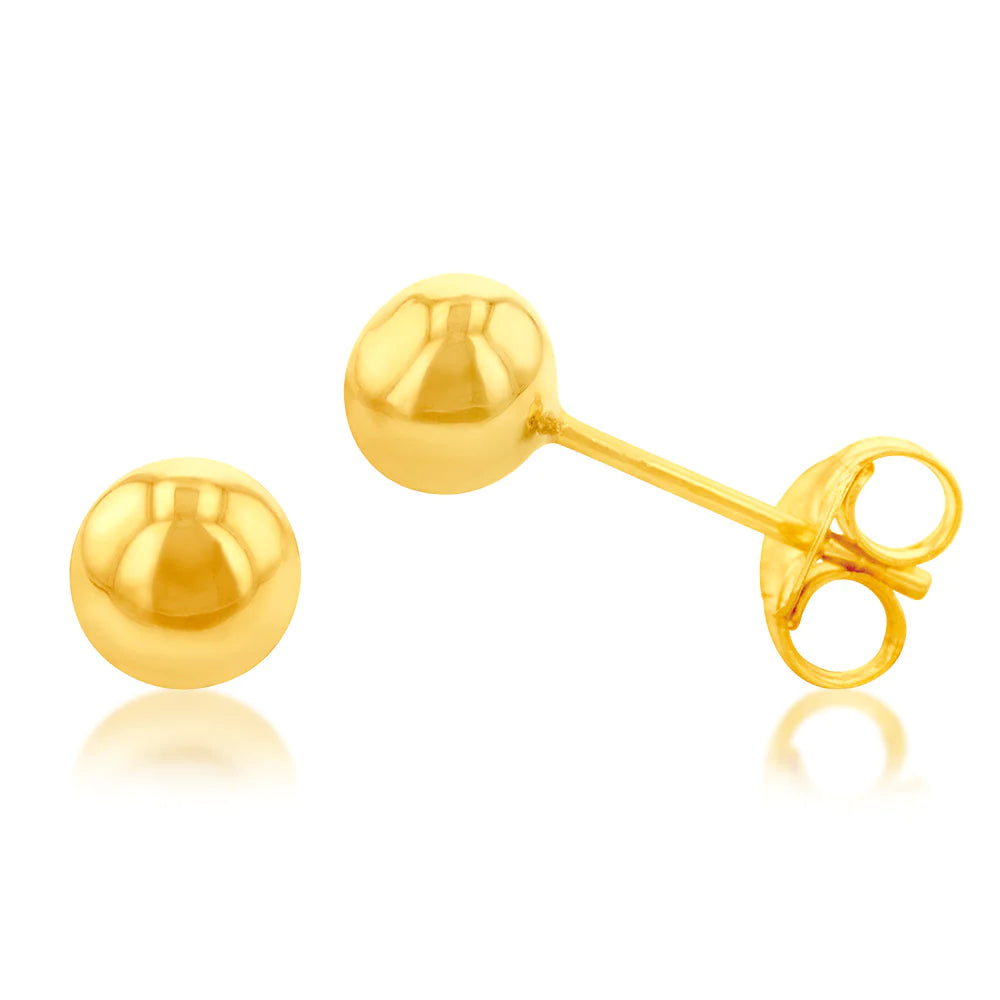 9k Yellow Gold 5mm Ball Stud