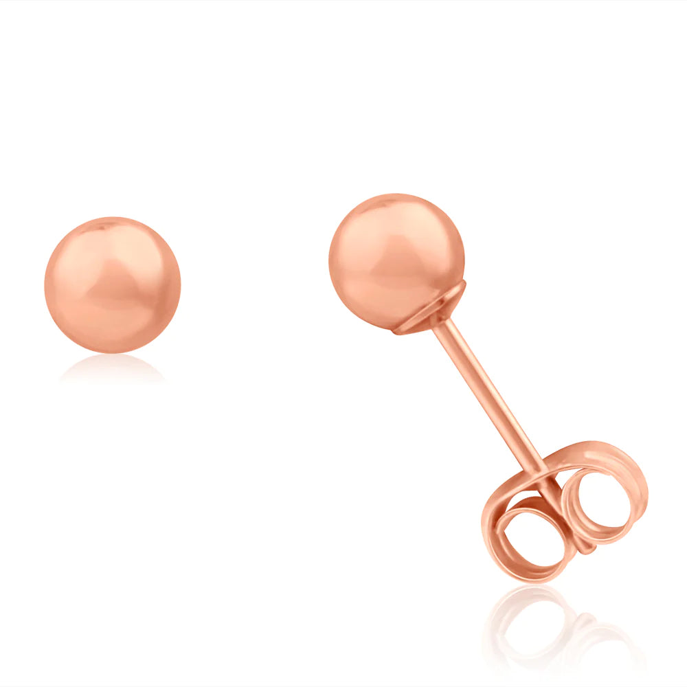 9k Rose Gold 4mm Ball Stud