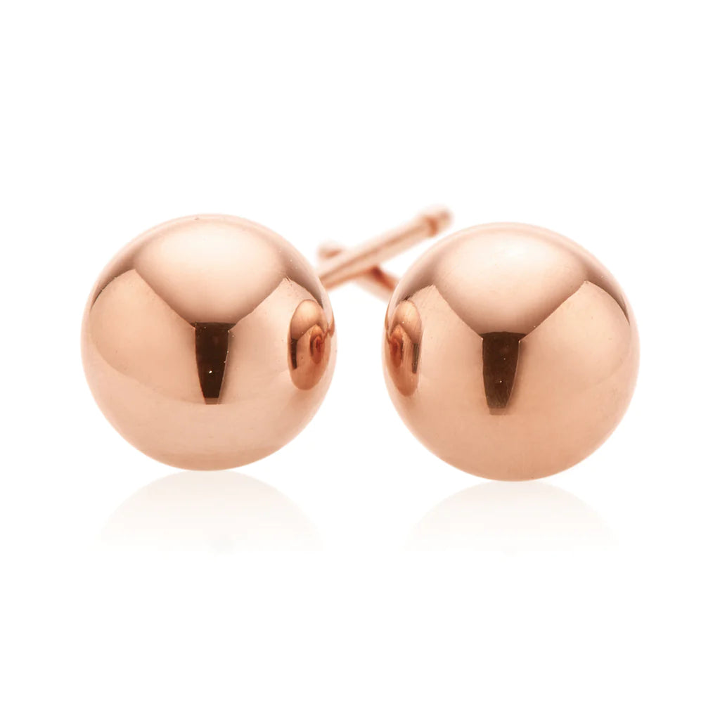 9k Rose Gold 8mm Ball Studs