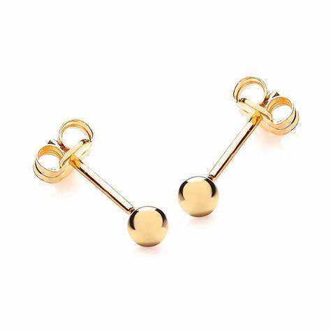 9k Yellow Gold 2.5mm Ball Stud