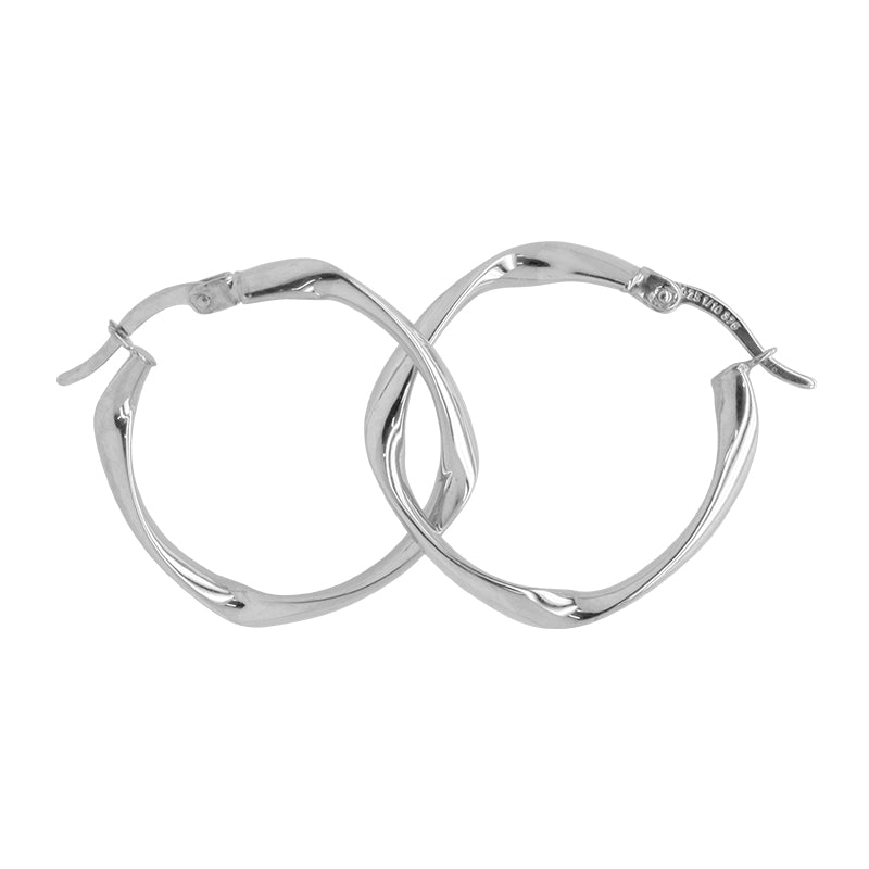 9K White Gold Silver Filled Large Square Hoop