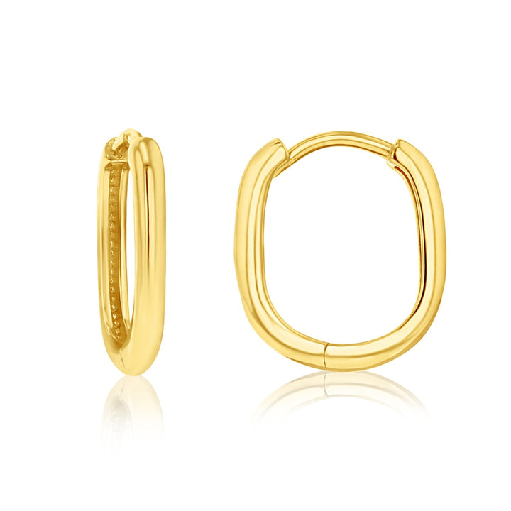 9K YG 8MM Rectangle Huggies