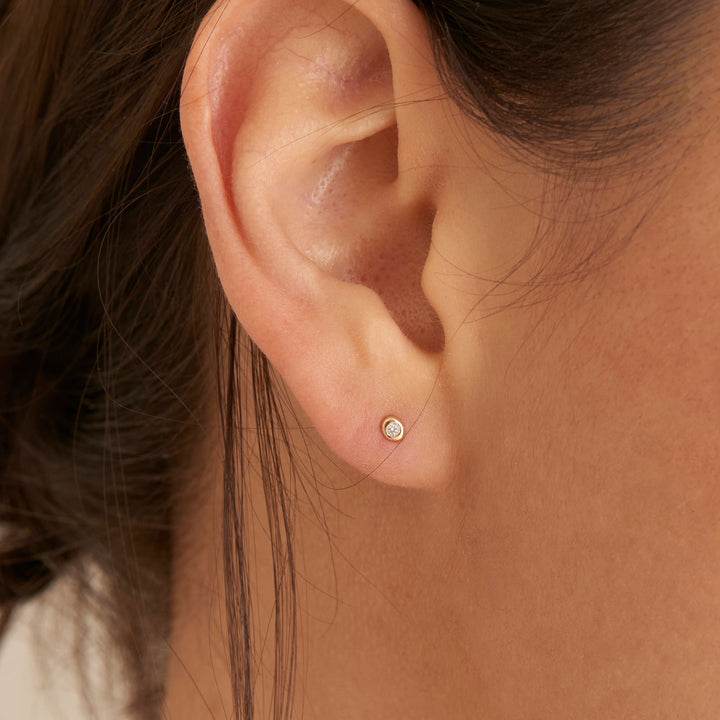 Ania Haie 14K YG Diamond Flat Back Screw On Earring