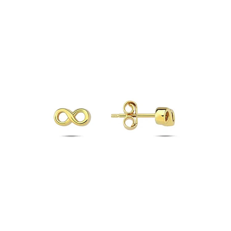 9K YG Infinity Studs