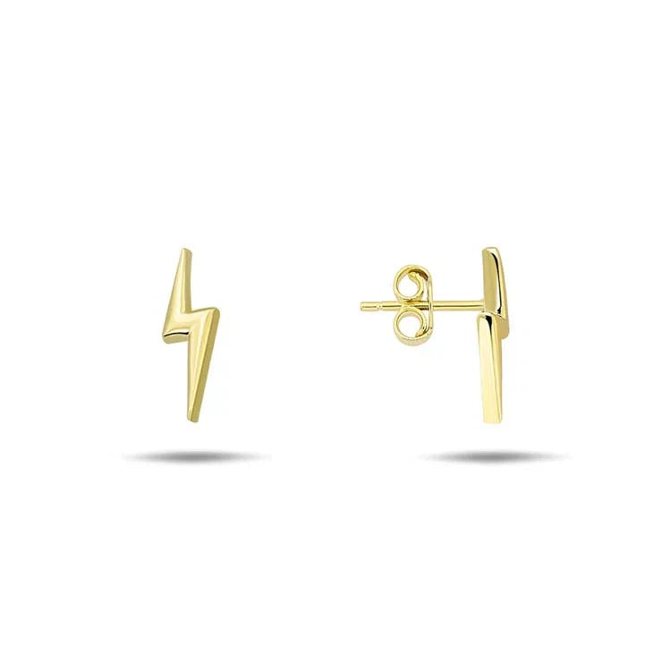 9K YG Lightning Bolt Studs