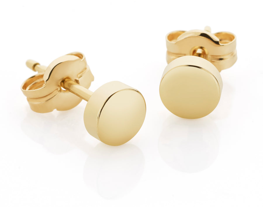 9K YG Small Disc Studs – Deniliquin Jewellers