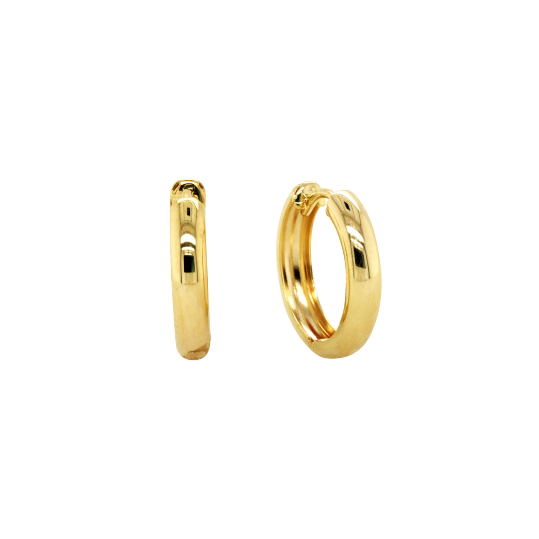 9K YG S/Filled 12MM Round Huggies