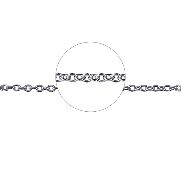 9K White Gold Cable Chain 42CM