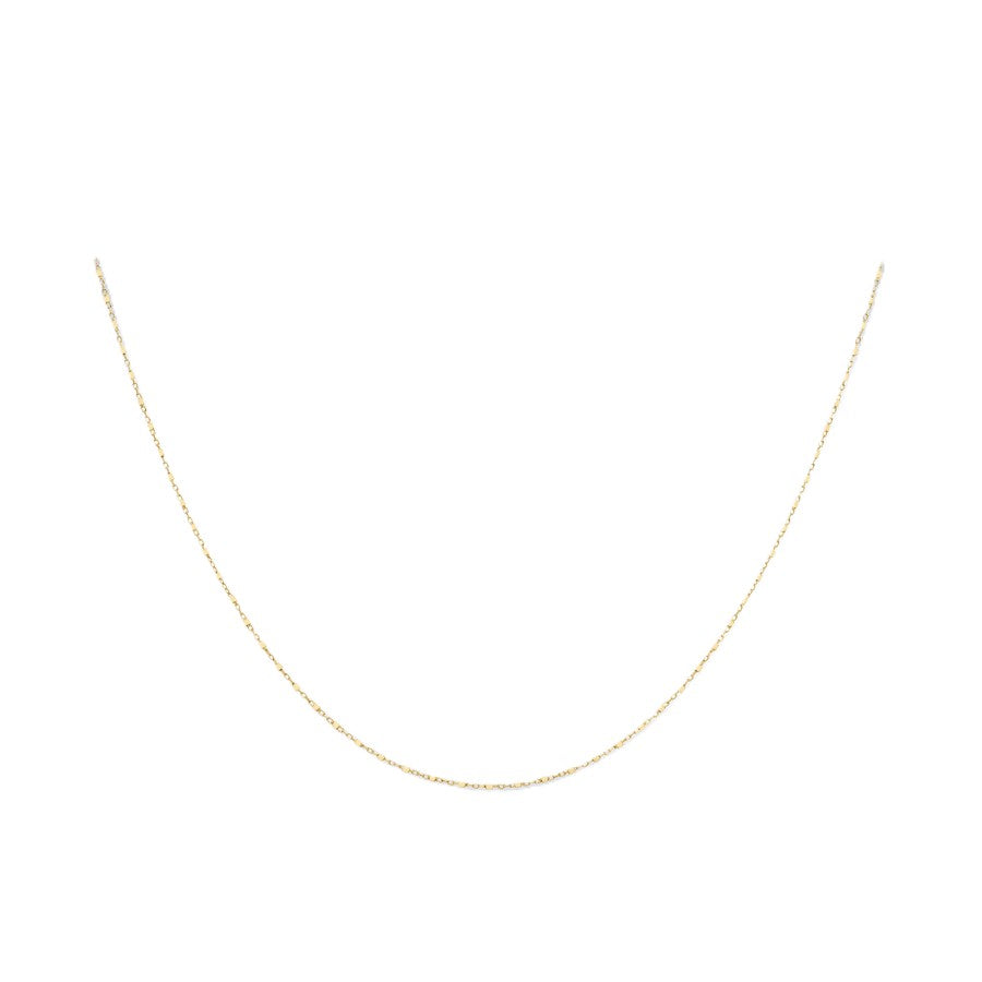 9K YG Cable & Cube Chain 45CM