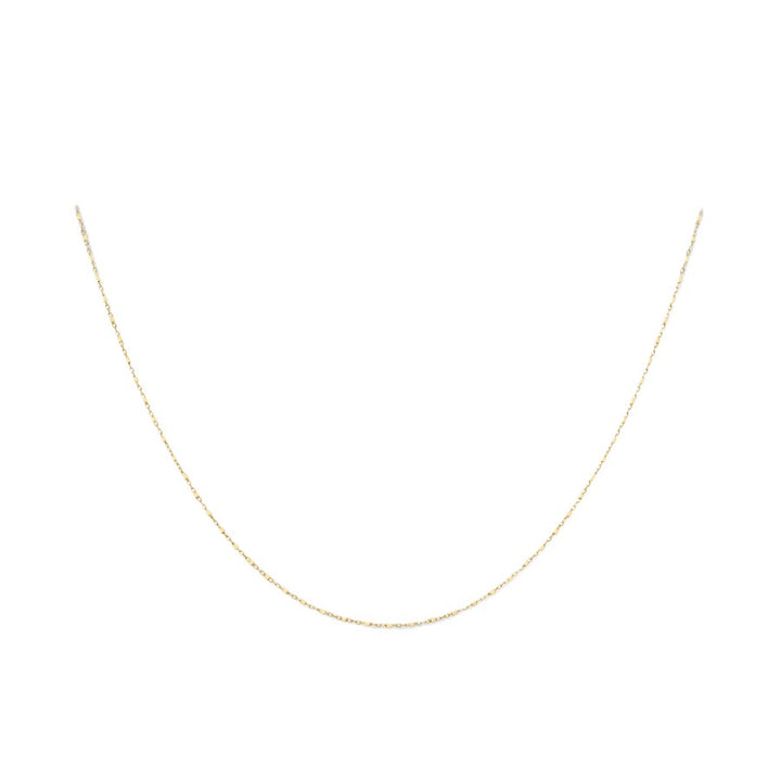 9K YG Cable & Cube Chain 45CM