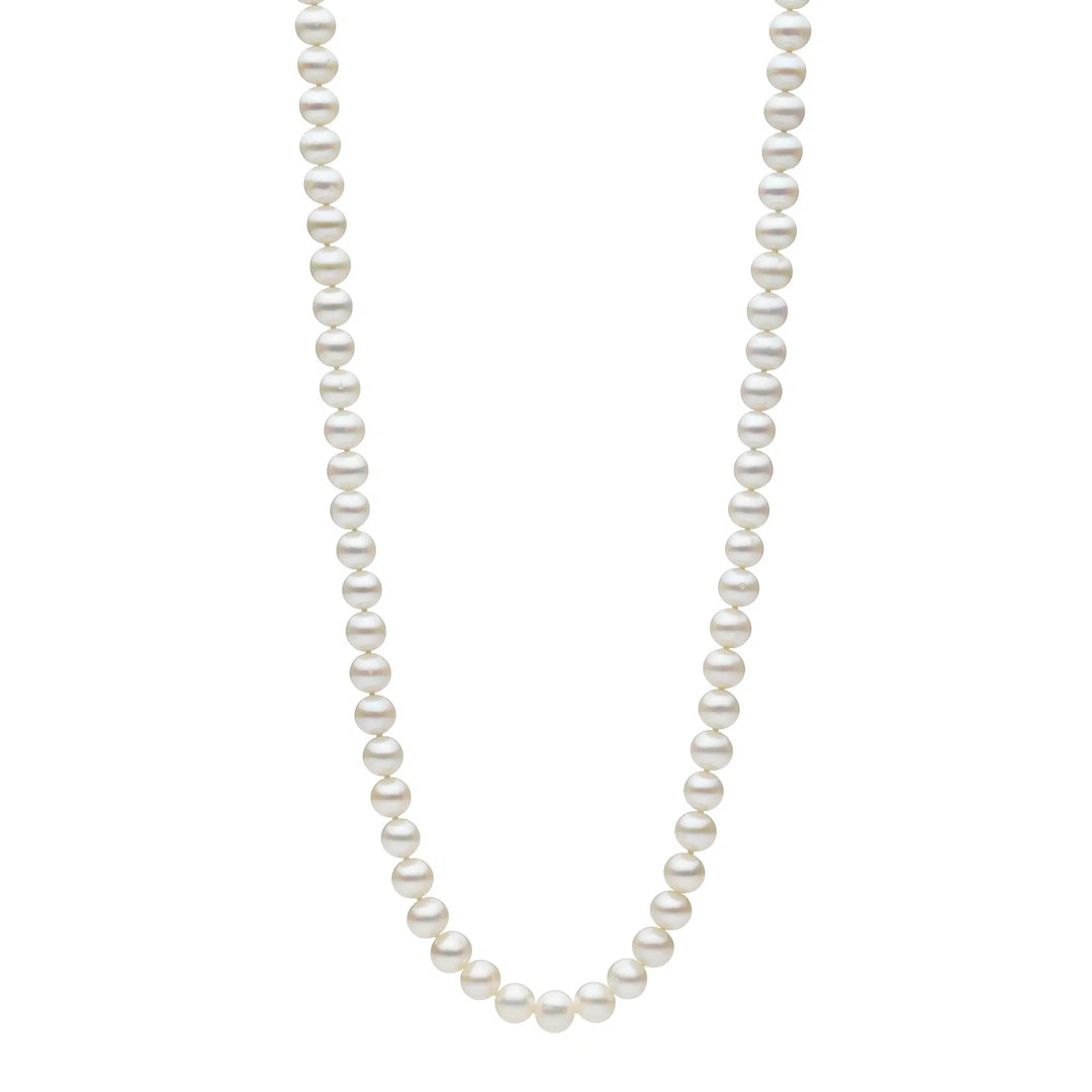 S/Silver White Fresh Water Pearl Necklace 45Cm, Individually Knotted
