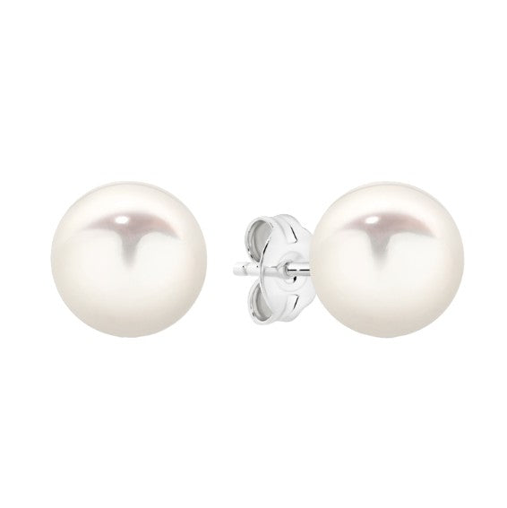 Silver 6-6.5MM White Fresh Water Pearl Studs
