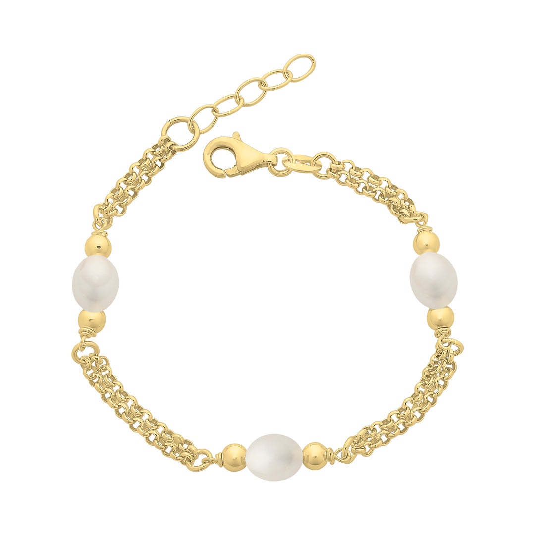 YG Plated Pearl Bracelet