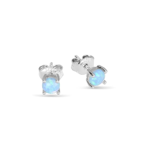 Silver Created Opal Studs