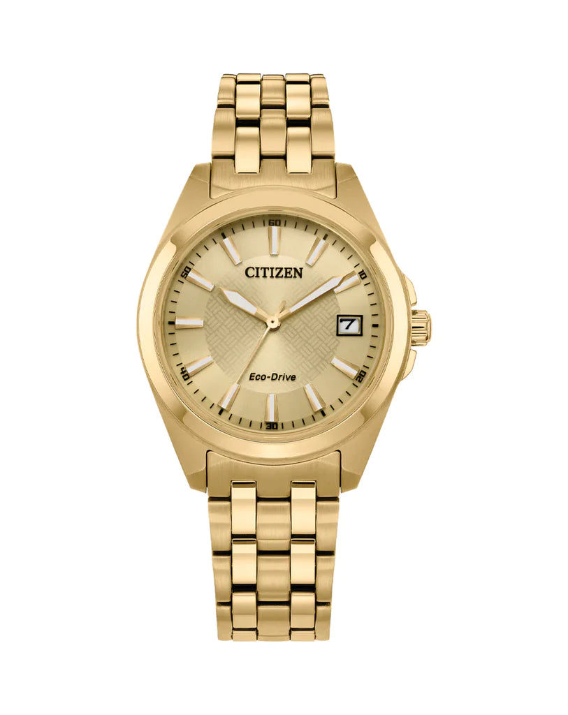 Citizen Lds Eco-Drive Yellow Plated S/Steel