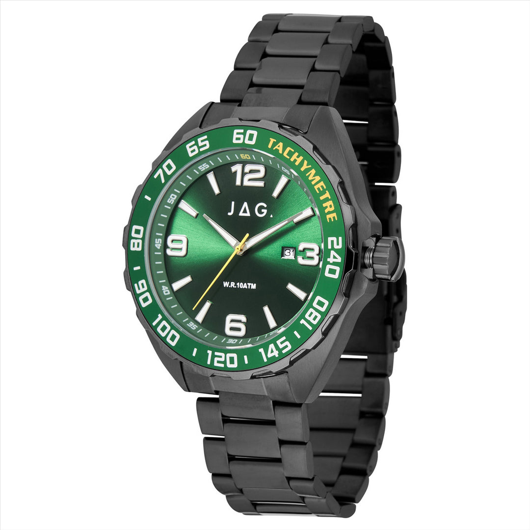 Jag Gents "Avoca" Gunmetal/Green Watch