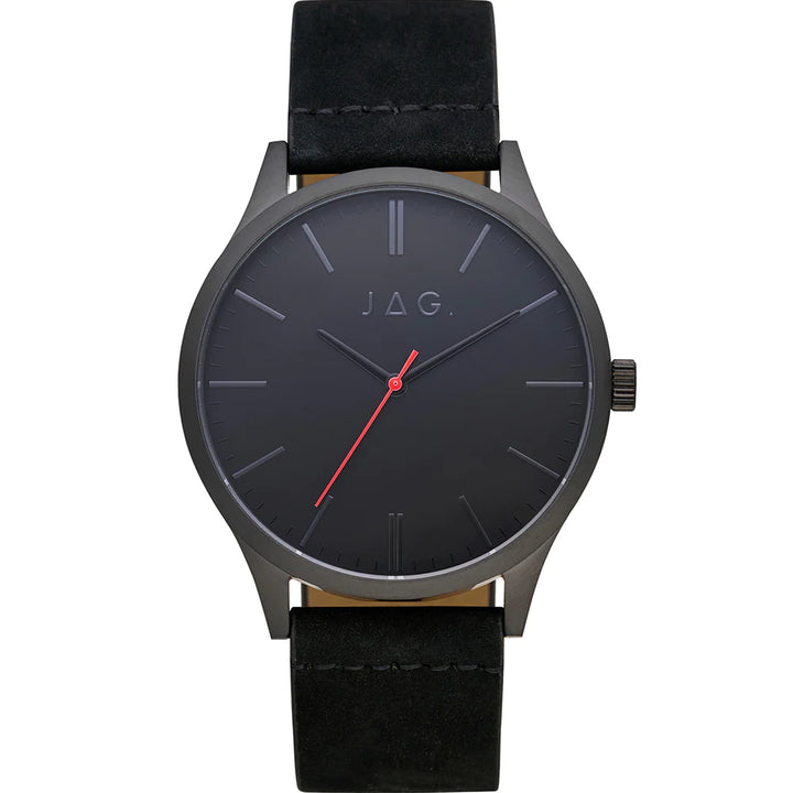Jag Gents All Black Leather Watch