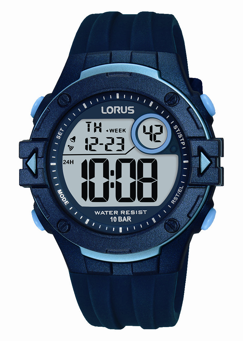 Lorus Mens Sports Blue Digital Watch