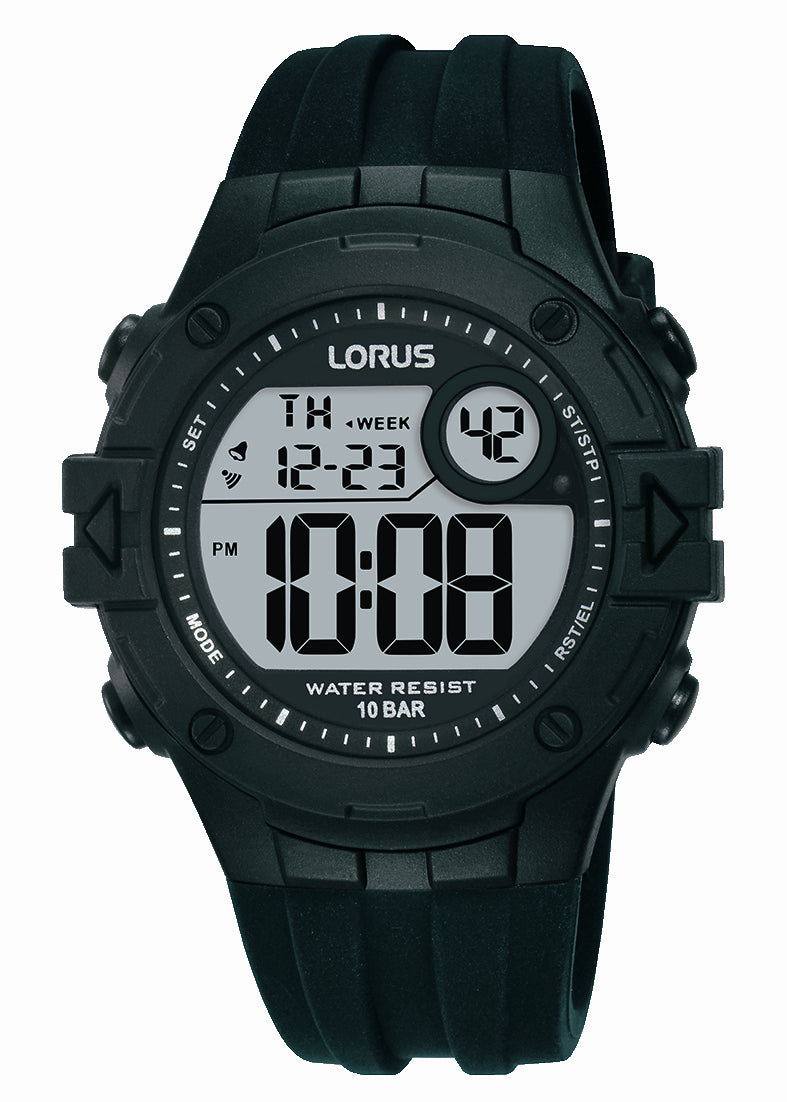 Lorus Mens Sports Black Digital Watch