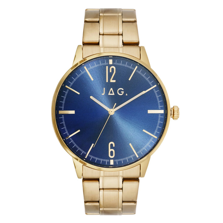 Jag 'Gawler' Gold-Tone & Blue Dial Analogue Watch J2909A