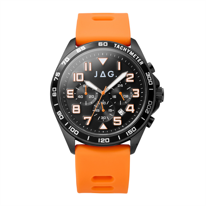 JAG Gents "Beachport" Black & Orange Watch