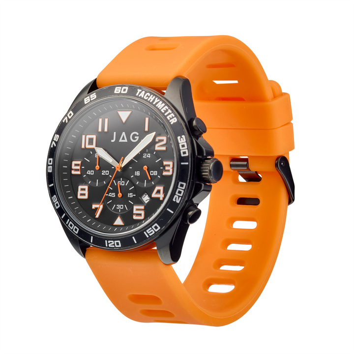 JAG Gents "Beachport" Black & Orange Watch