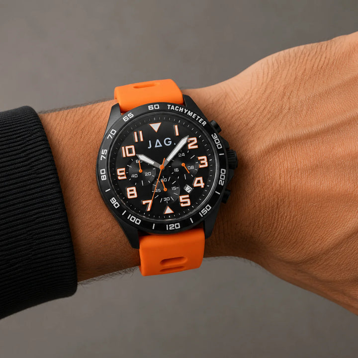 JAG Gents "Beachport" Black & Orange Watch