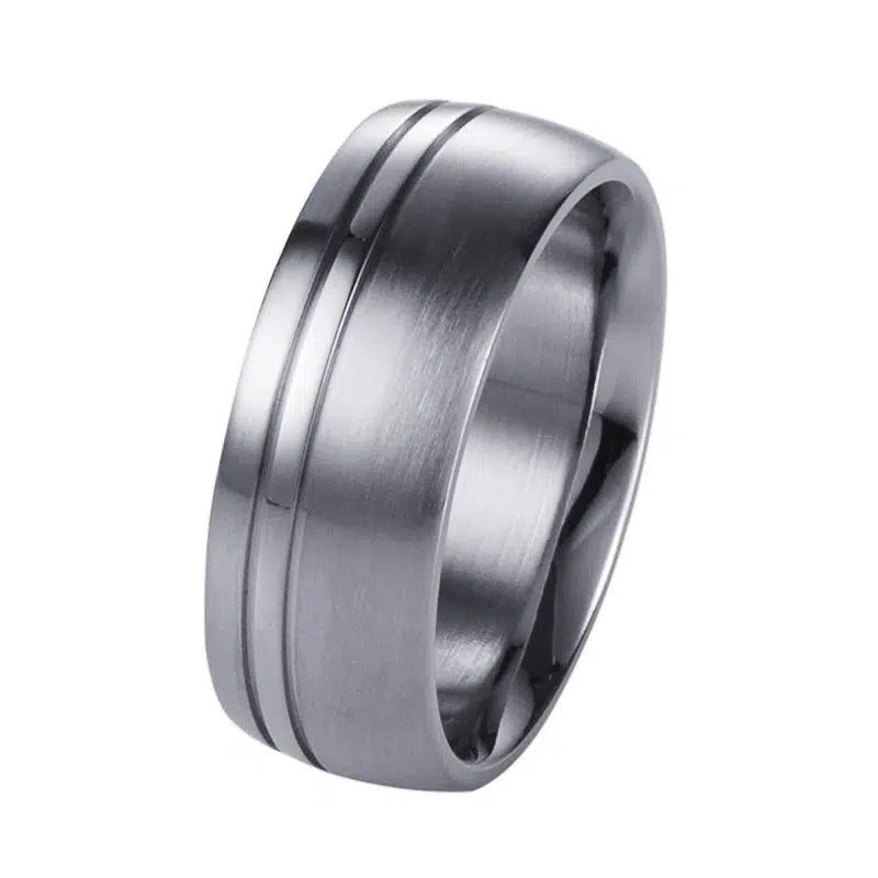 Stainless Steel Brushed & Polished Ring, Size U