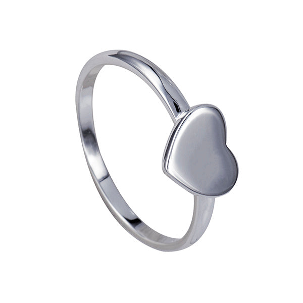 Sterling Silver Polished 9mm Heart Ring Size L