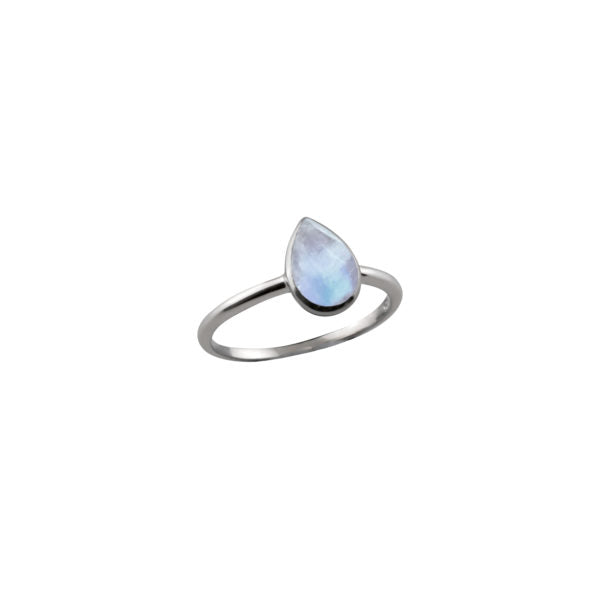 Von Treskow Silver Pear Moonstone Ring