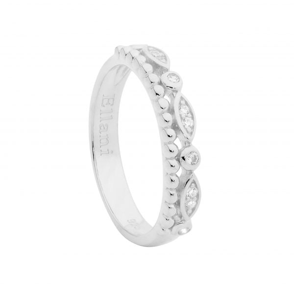 Ellani Silver CZ & Bubble Ring