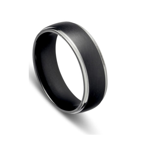 Blaze Stainless Steel Men’S Black Matte Ring Size U