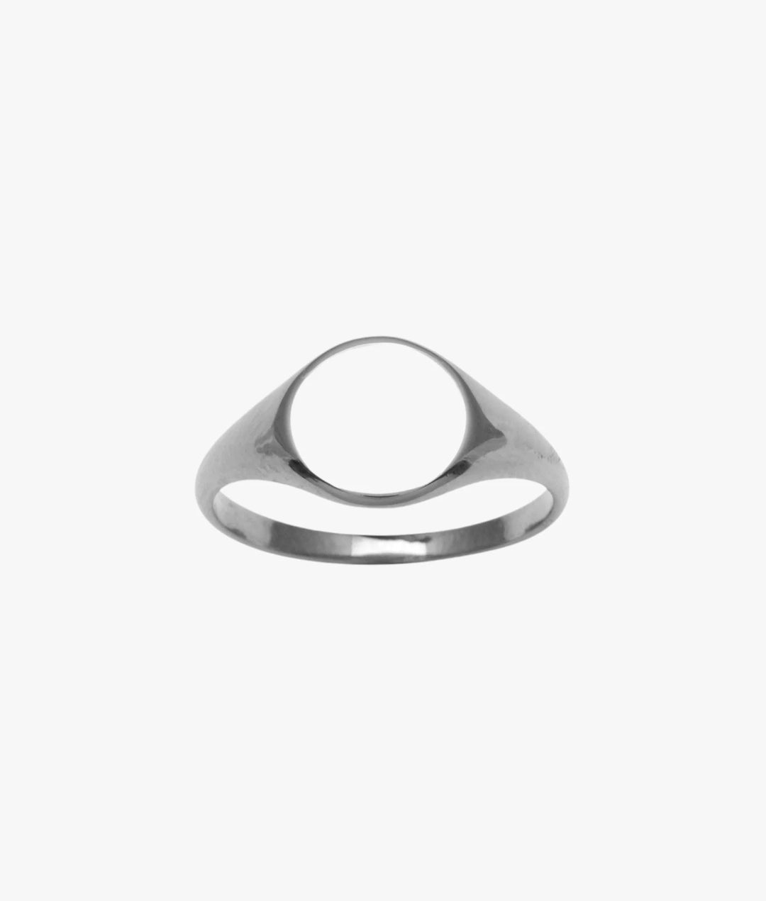 Sterling Silver Plain Solid 9Mm Round Top Signet Ring
